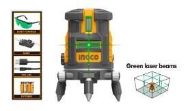 Лазерный нивелир 30 м (зеленый луч) INGCO HLL305205