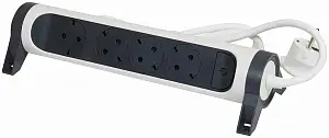 Legrand 694529 Удлинитель "Комфорт" 1,5 м. 4 розетки "евр" с выкл. 16А белый / черный Legrand 694529 Удлинитель "Комфорт" 1,5 м. 4 розетки "евр" с выкл. 16А белый / черный