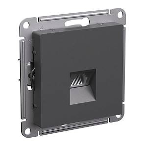 ATN001486 AtlasDesign Розетка компьютерная RJ45, кат. 6A, механизм, БАЗАЛЬТ